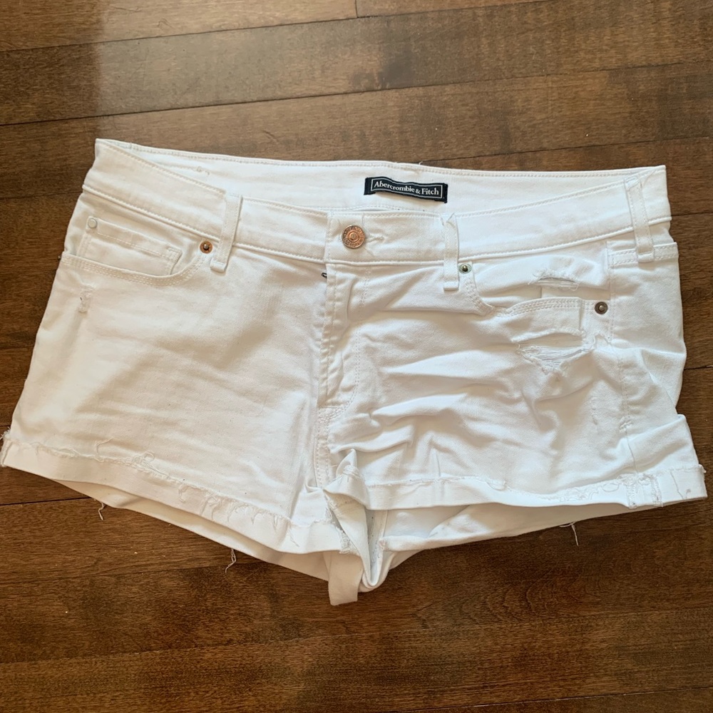 White jean shorts